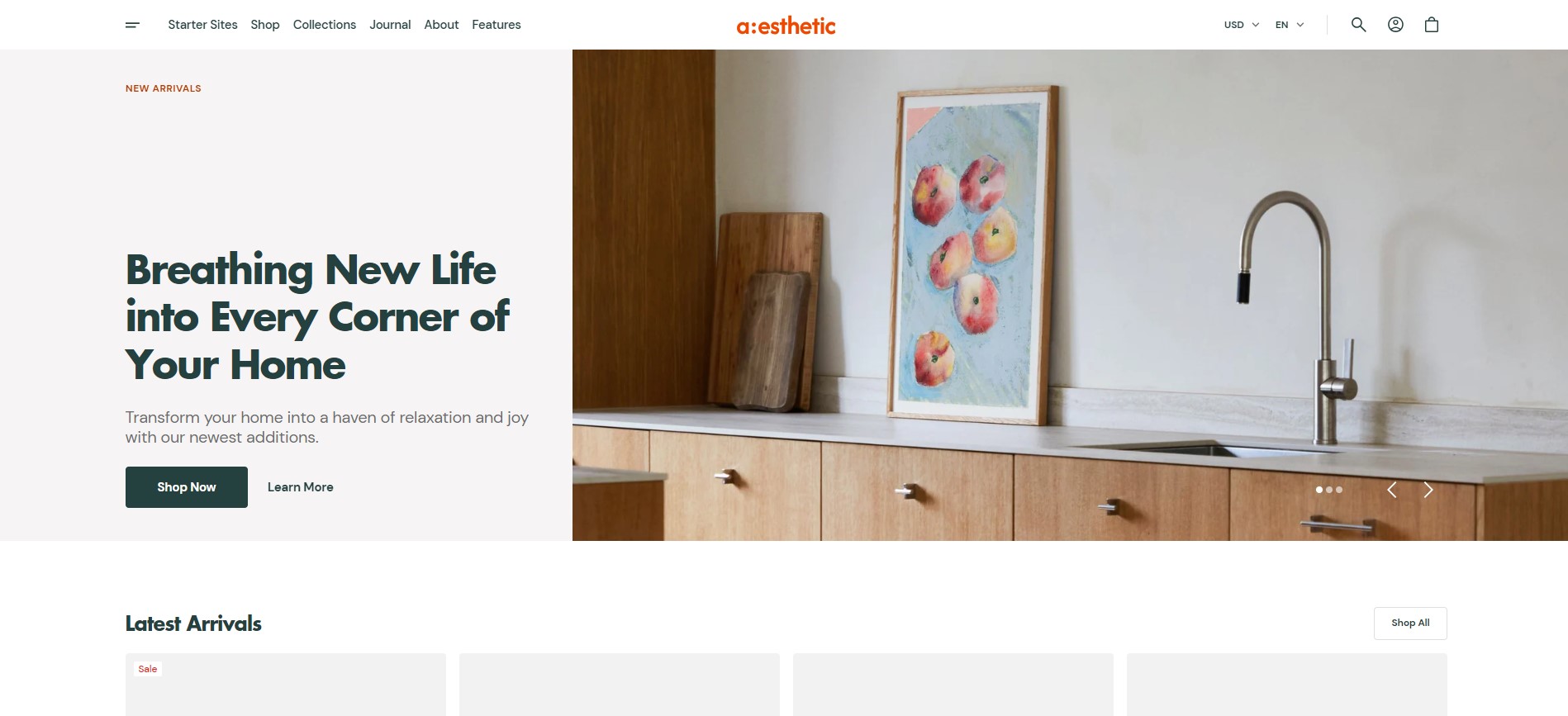 Aesthetic offers a simple yet powerful design for stores that want to tell their story through visuals.